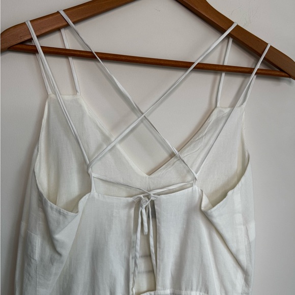 100% Cotton Dress - Crisscross Tie Back with Stitched Geometric Pattern - Picture 7 of 11